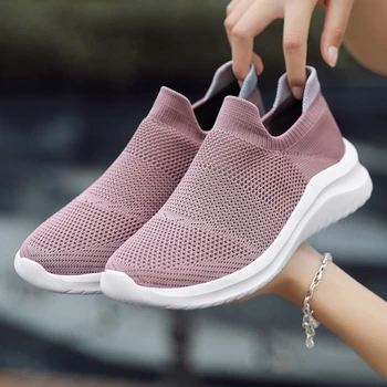 Comfortable And Breathable Autumn New Couple's Flying Socks Mesh Shoes Trendy Fashionable Casual Sneakers Women's Running Shoes
