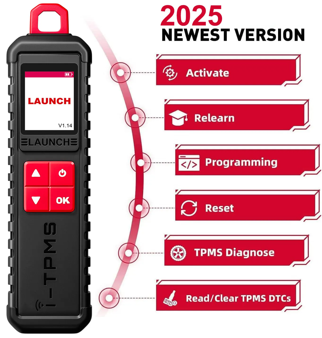 LAUNCH i-TPMS TPMS 자동차 타이어 압력 진단 도구, 액티브 프로그램 재학습, 안드로이드, X-431, 315 Mhz, 433Mhz,  자동차 센서