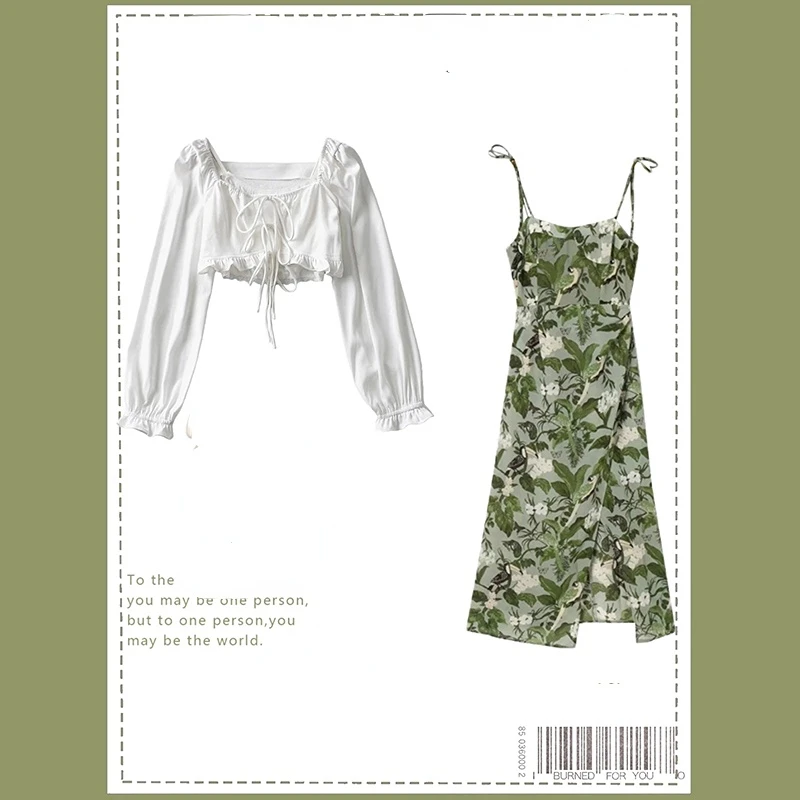 

Женский Повседневный комплект из двух предметов, милая Весенняя короткая куртка с длинным рукавом и цветочным принтом в стиле ретро, Y2K, 2023