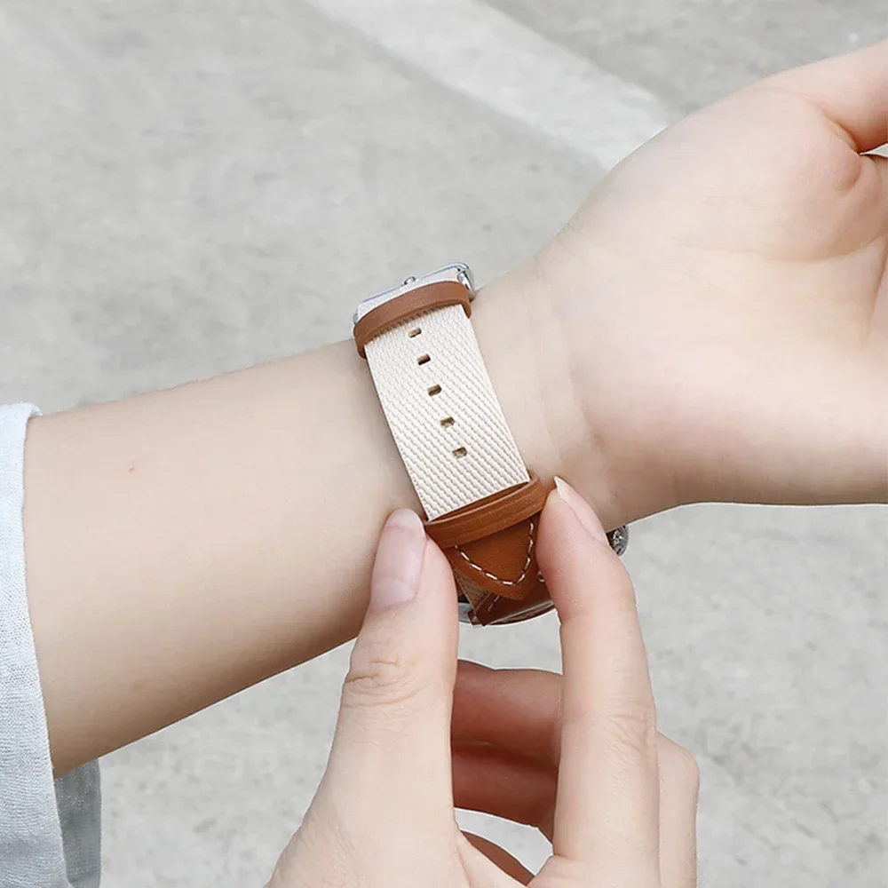 Elegant 18mm Nylon-Leather Watch Strap - Premium Replacement Accessory