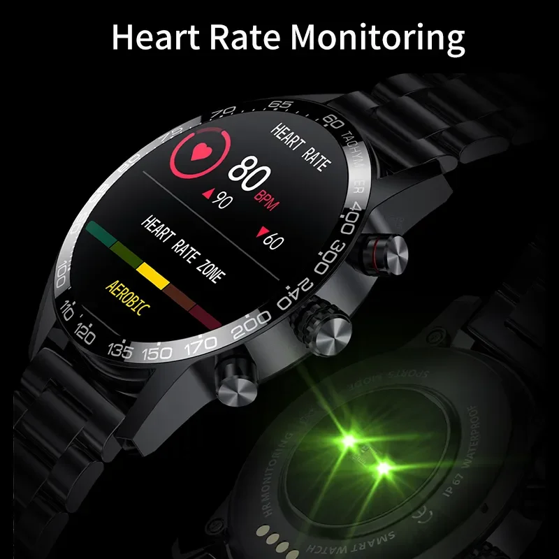 Lige 360 AMOLED HD Screen Watch for Men Smart Watch Bluetooth Calling Smartwatch Fashion Business Clock New Smartband Man smart watch