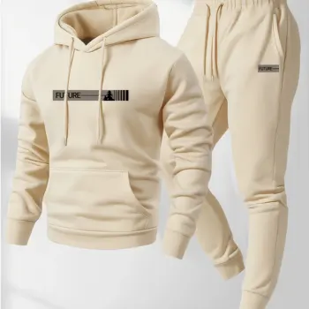 The 2026 new men's two-piece casual long-sleeved hooded sports shirt and sports pants set is suitable for wearing in autumn - Image 4
