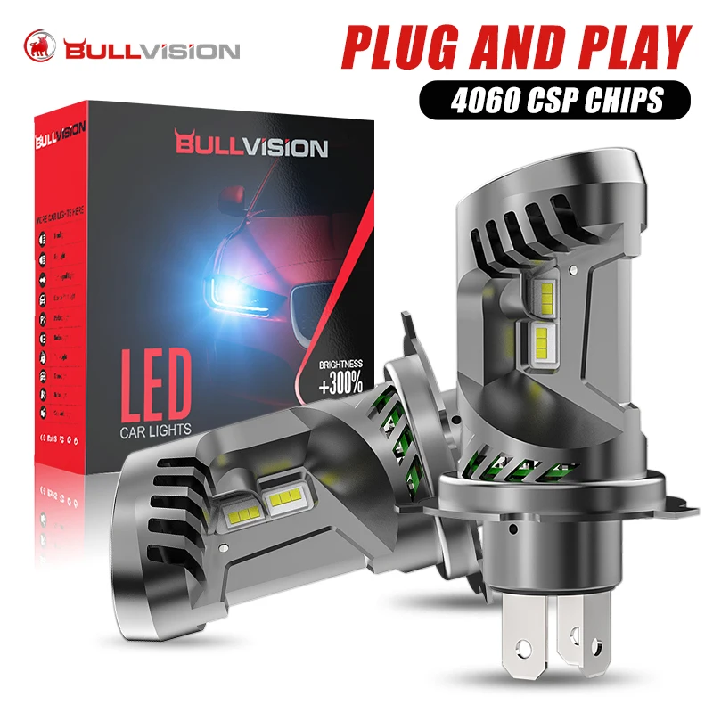

Лампы для фар Bullvision 9003 лм, Canbus H4, 120 HB2, 6500 Вт, 12 В, 24 В, K