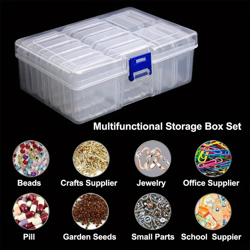 Transparent Independent Packaging Box Small Bead Organizers Plastic Storage Cases Mini Clear Bead Storage storage box storage container plastic storage box