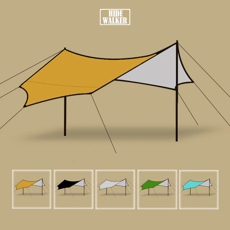 5.1x5.1m Large Tarp Tent Octagon Sunshade Awning 5 x 5 Outdoor Camping Canopy Extra Large for 12 Persons Monster Tent Shelter sun shade sail camping canopy