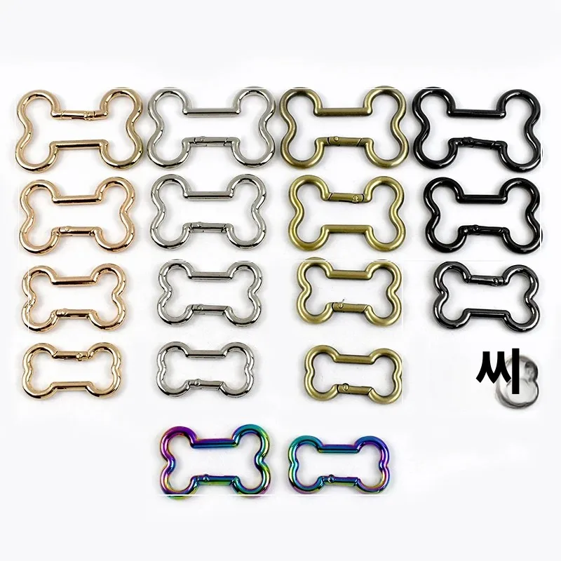 2/5Pcs 20-38mm 뼈 Carabiner 반지 금속 가방 버클 개 목걸이 스프링 후크 열쇠 고리 벨트 버클 웨빙 스트랩 커넥터 링