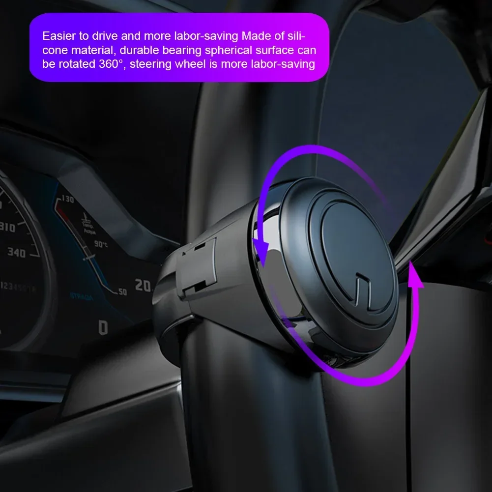 Universal 360° Rotation Steering Wheel Booster Knob with Metal Bearing