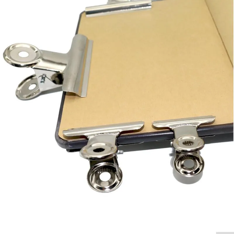 5pcs/lot Round Metal Grip Clips Silver Bulldog Clip Stainless Steel Ticket Clip Stationery Bills Office School Binding Supplies