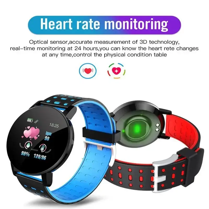 Smart Watch Led Digital Clock Waterproof Smartwatch 1.44" Screen Full Touch Smartband Heart Rate Monitor Fitness Tracker Watch