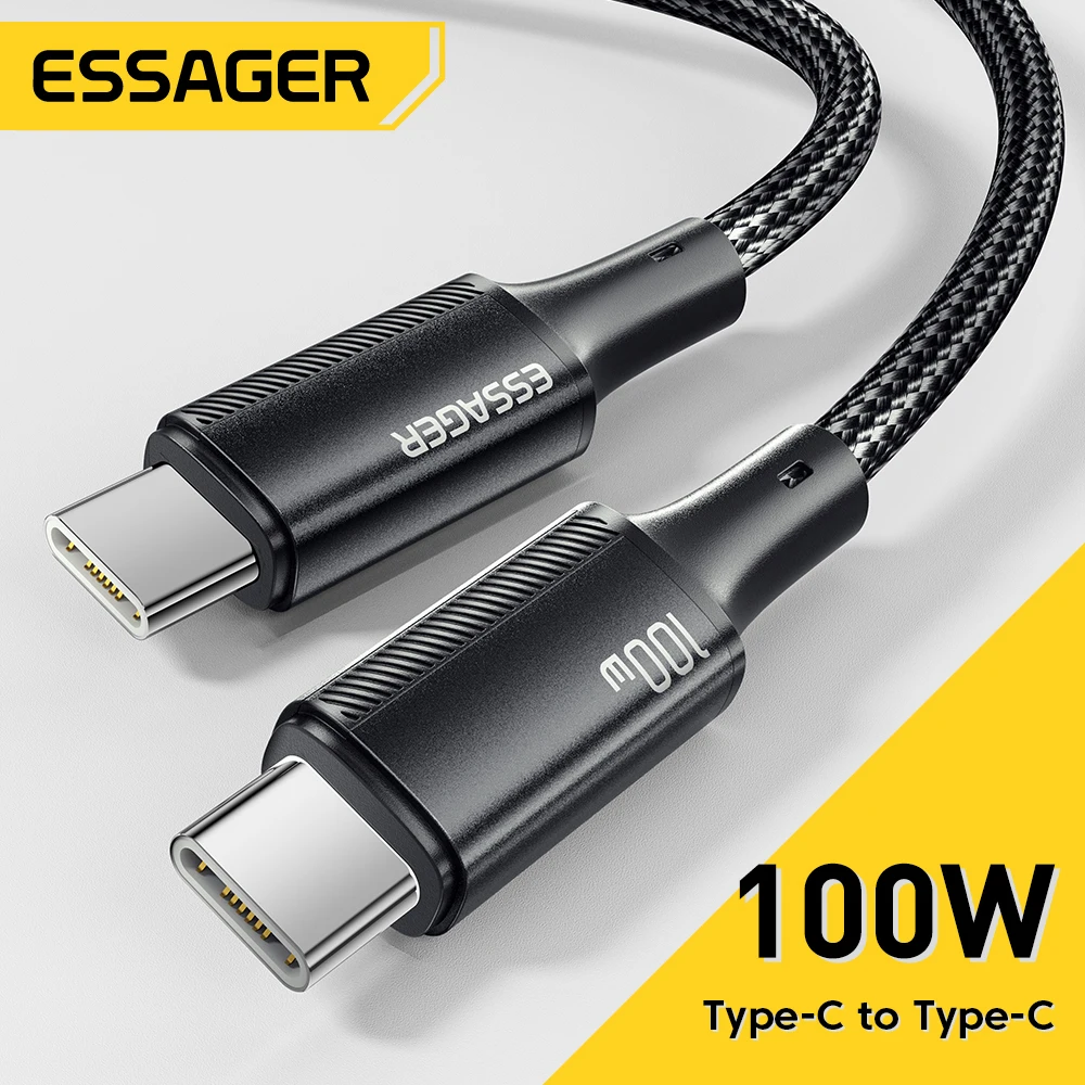 

Essager 100W USB C To USB Type C Cable 5A PD Fast Charging Cord USB Type C Cable For iPhone15 iPad MacBook Xiaomi Samsung Huawei