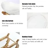 3 Tier Ceramic Fruit Bowl With Bamboo Wood Stand for Kitchen Counter,Porcelain Fruit Basket for Fruit Storage,Snack Dessert 5