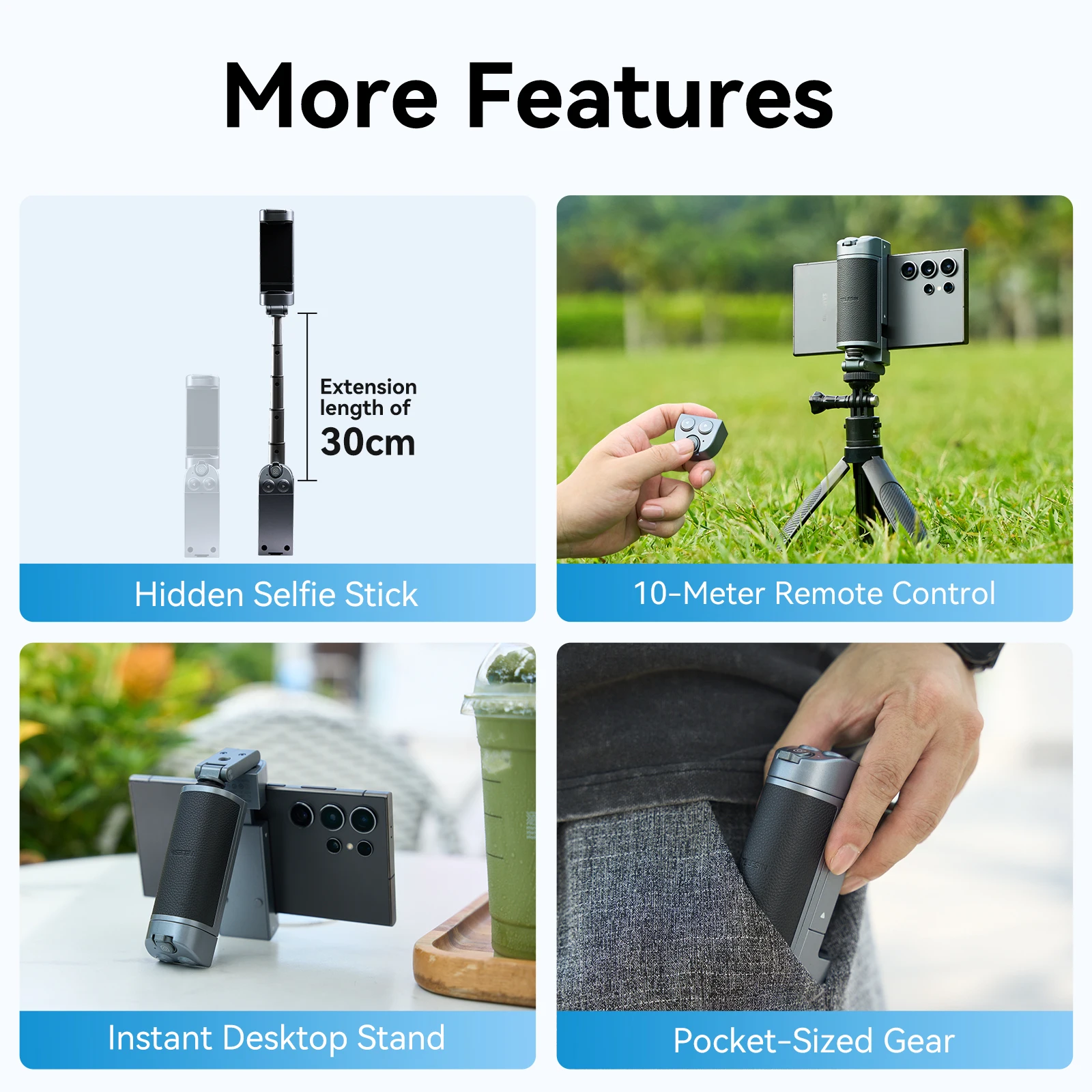 Bluetooth Selfie Selfie Stick For Galaxy Note 10 Plus TELESIN