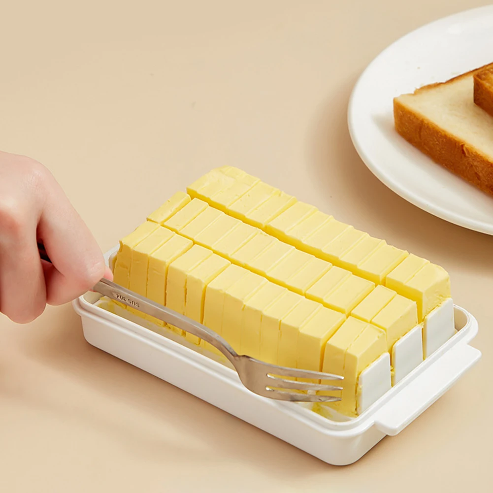 Butter Cutting Storage Box Butter Dish Cutter with Lid Transparent