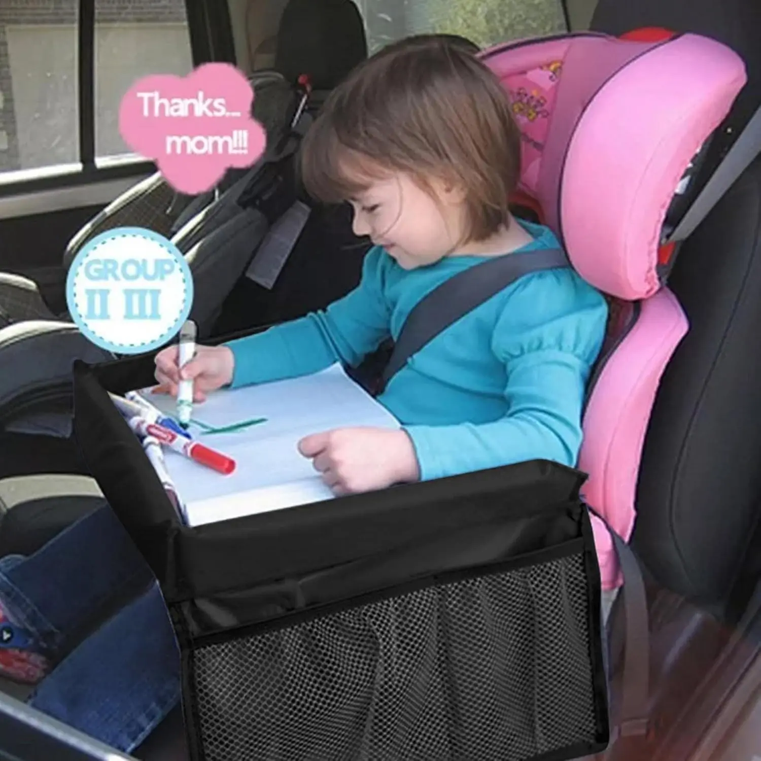 Back Seat Car Tray for Snacks Toys and Activities Fits Most Universal Car Seats Traveling with Kids