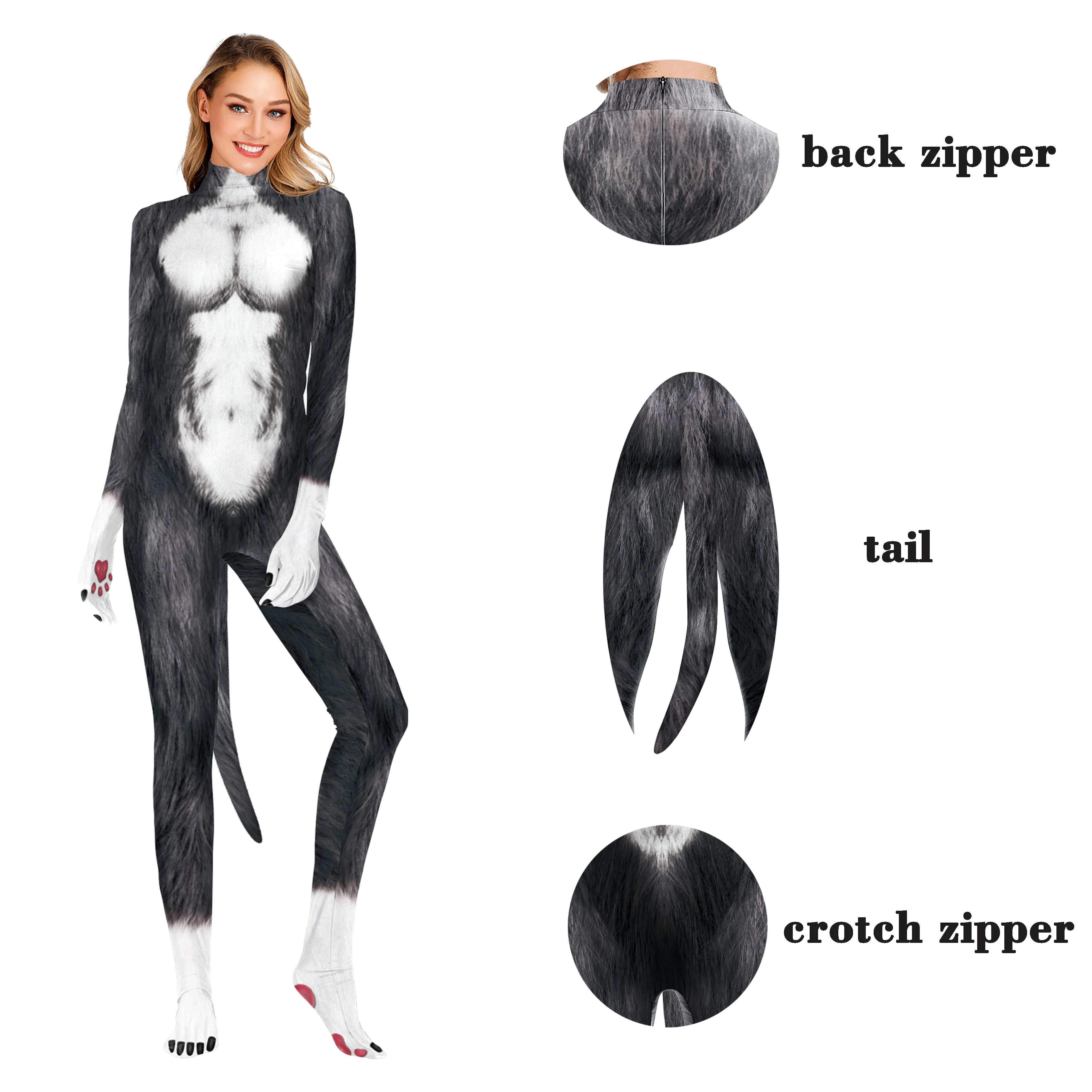 Halloween Cosplay Costumes Animal Catsuits Adult Unisex