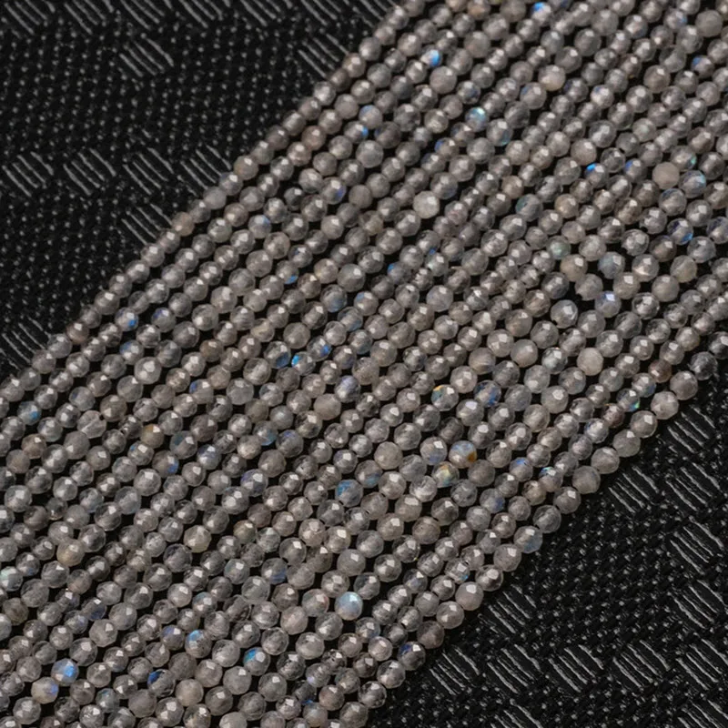 

Natural Stone Beads 2 3 4mm Faceted Labradorite Gemstone Bead Loose Spacer Beads For Jewelry Making DIY Bracelet 15'' Inch