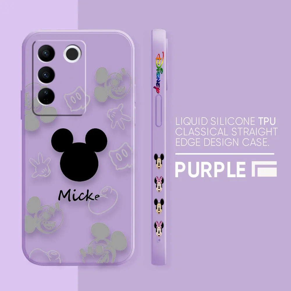 thumbnail image 1 of Case For VIVO S5 S6 S7 S9 S10 S15 S16 S16E T1 V15 V20 V23 PRO 5G Simple Liquid Silicone Case Anime Cute Mickey Minnie Mouse, 1 of 5