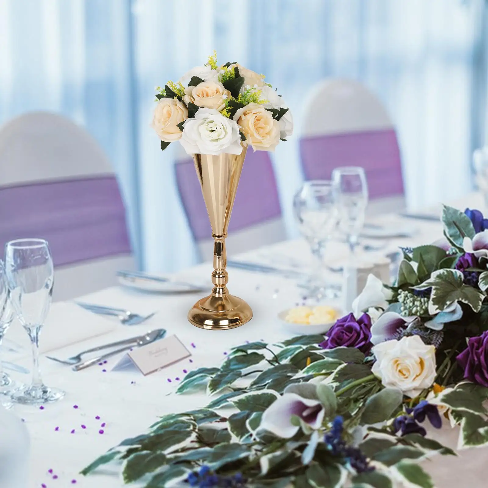 Wedding Flower Trumpet Vase Centerpieces Vase for Anniversary Dinner Party