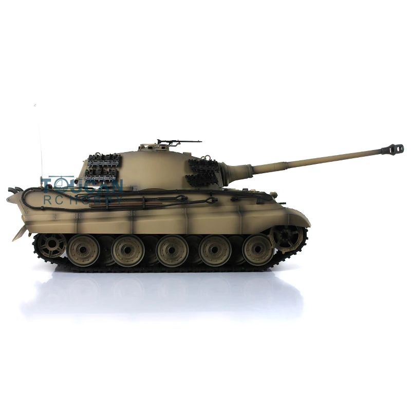 1/16 HENG LONG 7.0 3888A Customized King Tiger Barrel Recoil RC Tank Metal Wheels Remote Control Remoted Panzer Car TH17571-SMT4 5