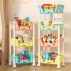 Toy Storage Trolley Children's Toy Storage Racks and Shelving Rotating Bookshelf Multifunctional Household Mobile Trolleyarrange 1