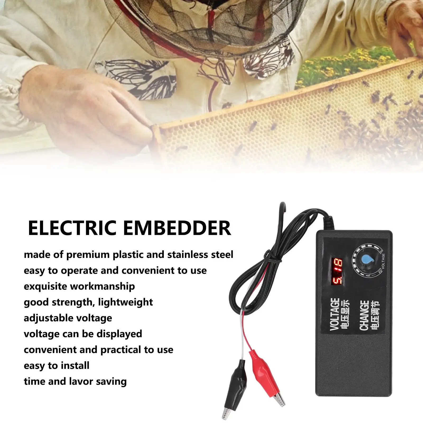 12V 5A Electric Beehive Heating Embedder Tool for Beekeeping Apiculture Equipment & Installer Device