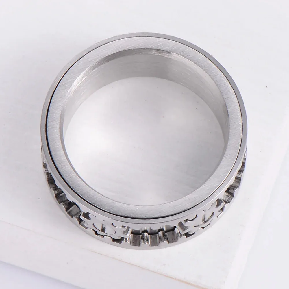 Men's Titanium Steel Rotatable Anti-Anxiety Gear Ring