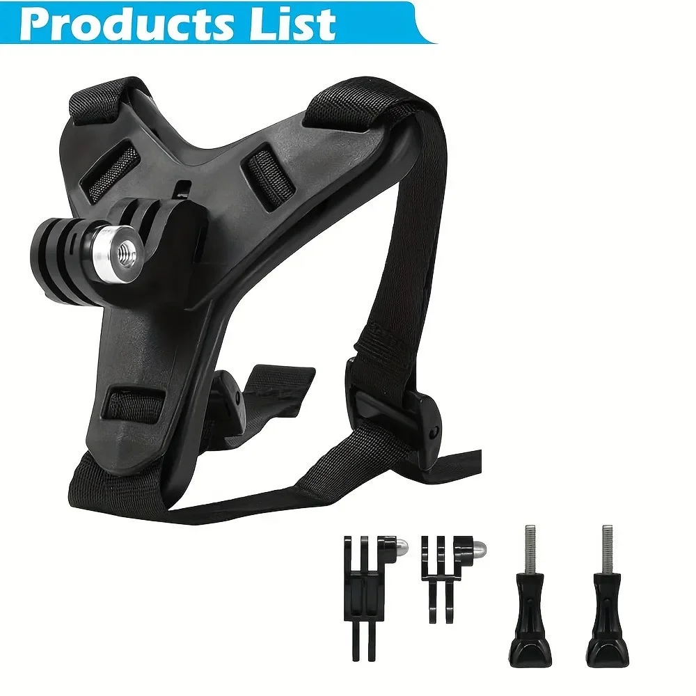 Tripod Mount Adapter Motorcycle Helmet Chin Strap Mount For GoPro Hero 12 11 10 9 8 7 6 5 Black DJI Osmo Insta360 AKASO YI Action Camera