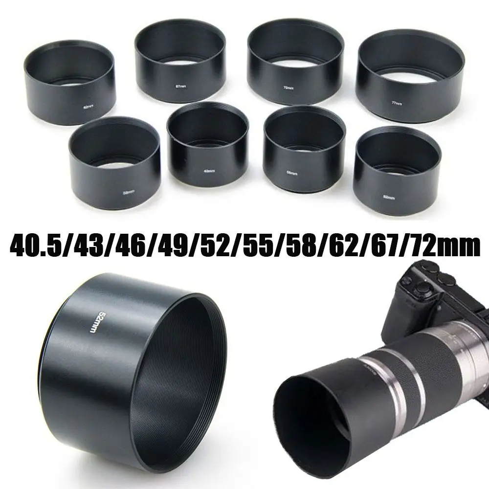 Camera Lens Hood Metal LENS HOOD 40.5/43/46/49/52/55/58/62/67/72mm For Canon For Nikon Camera Accessories Universal Sunshade