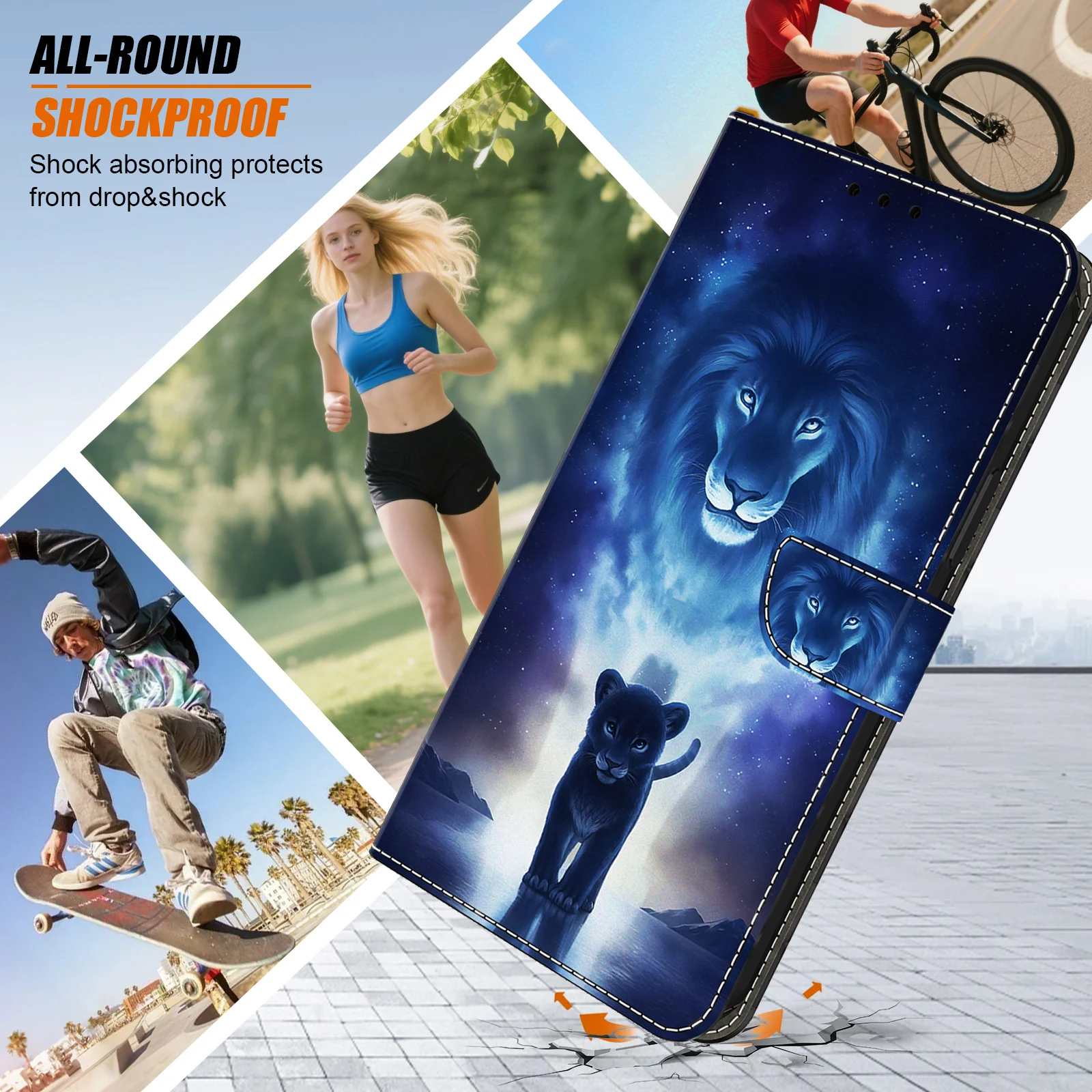 Premium 3D Magnetic Flip Wallet Leather Phone Case