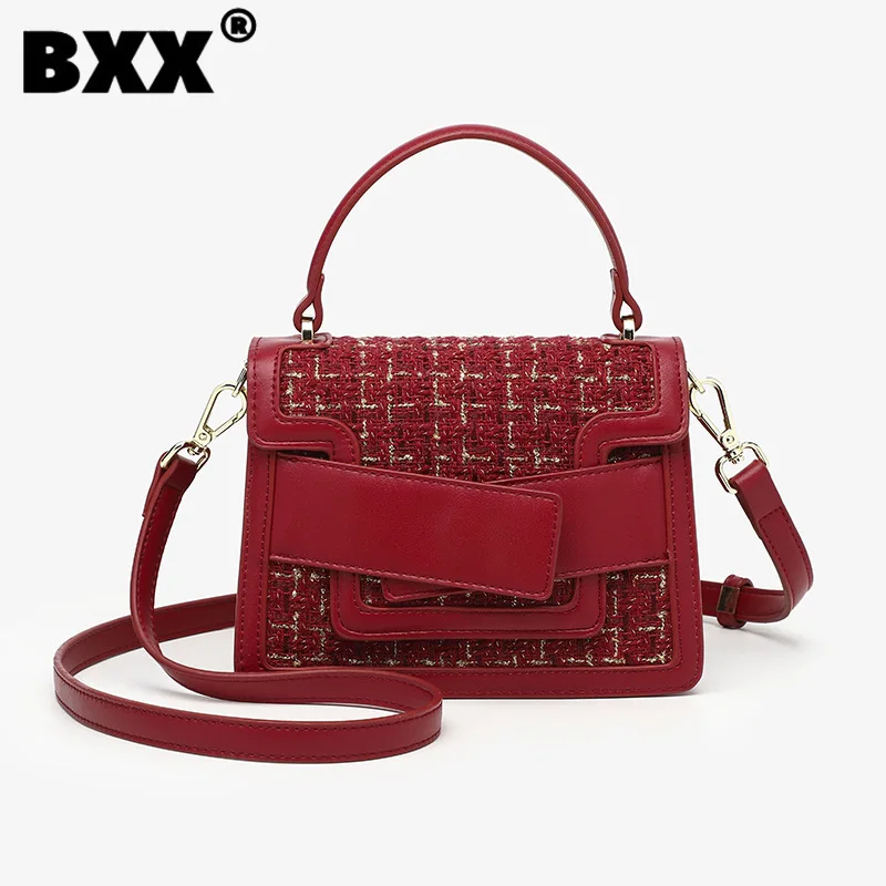 

[BXX] Fashion Trend Woolen Women Bag Mini Square Sequined Butterfly Wedding Bag Shoulder Crossbody Handbag Female 2023 New CY636