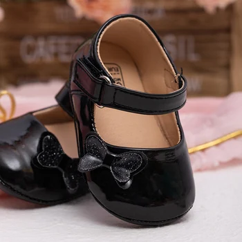 Adorable Baby Girl Mary Jane Shoes with Soft Soles and Bow Detail for Newborns and Toddlers - Casual Walking Flats 6