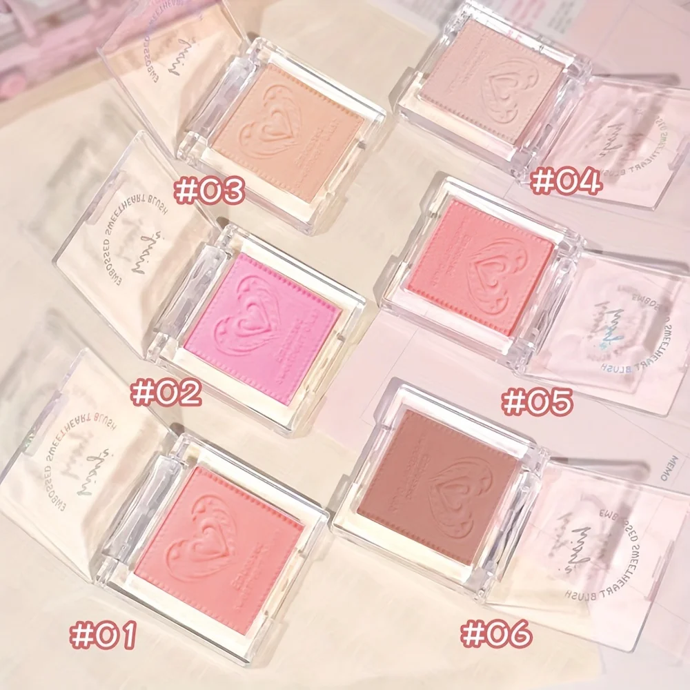 Flawless matte blush, pink - waterproof, suitable for all skin tones, portable travel style 3