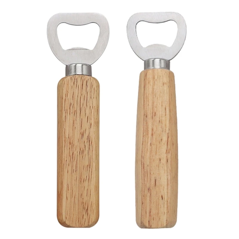 

2 Pcs Portable Wood Handle Beer Bottle Opener Heavy Duty Bartender Bottle Openers Beverage Bottle Opener for Home, Bar