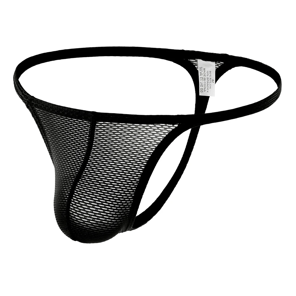 

1pc Men's T-Back G-Strings Thongs Solid Color Bikini Briefs Underwear Low Waist U-Convex Pouch Man Panties Underpants