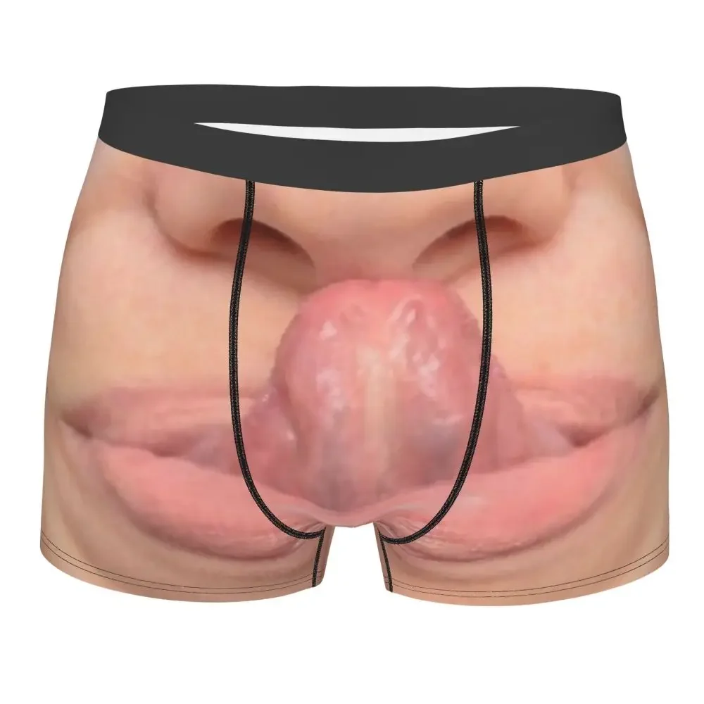 

Funny Tongue Touch Nose Face Mouth and Tongue Underpants Homme Panties Men's Underwear Ventilate Shorts Boxer Briefs