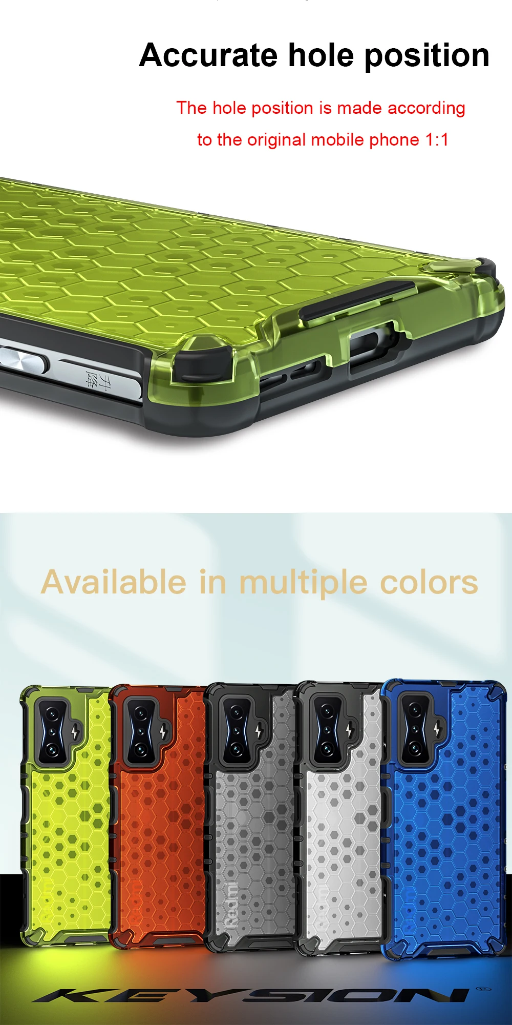 KEYSION ütésálló páncéltok POCO F4 GT F3 5G átlátszó méhsejt telefonhoz hátlap Xiaomi Redmi K50 Gaming K4 készülékhez_voghion.com