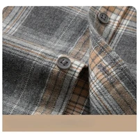 Chemise en flanelle 100% coton pour hommes, veste décontractée à carreaux, Anti-rides, multicolore de qualité dorée, coton à fibres longues M-4XL 5