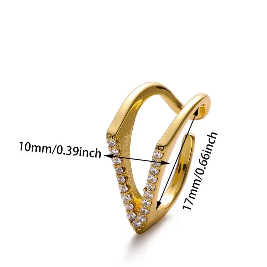 Zircon Rings Women Gold Stainless Steel
