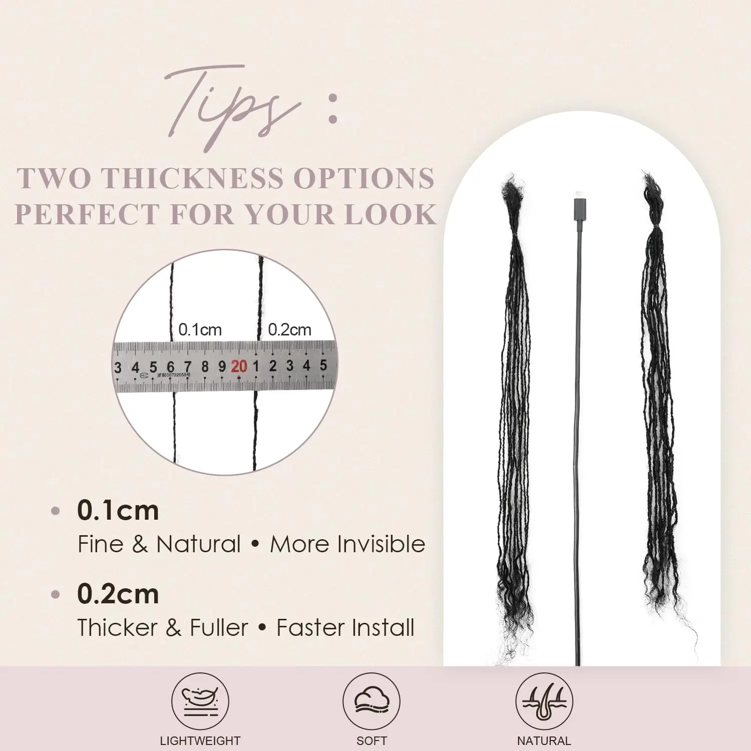 0.1-0.2cm Sisterlocks Human Hair Handmade Interlock Loc Curly Tips Sister Locs Real Human Hair Micro Locs Extensions Can Be Dyed 2