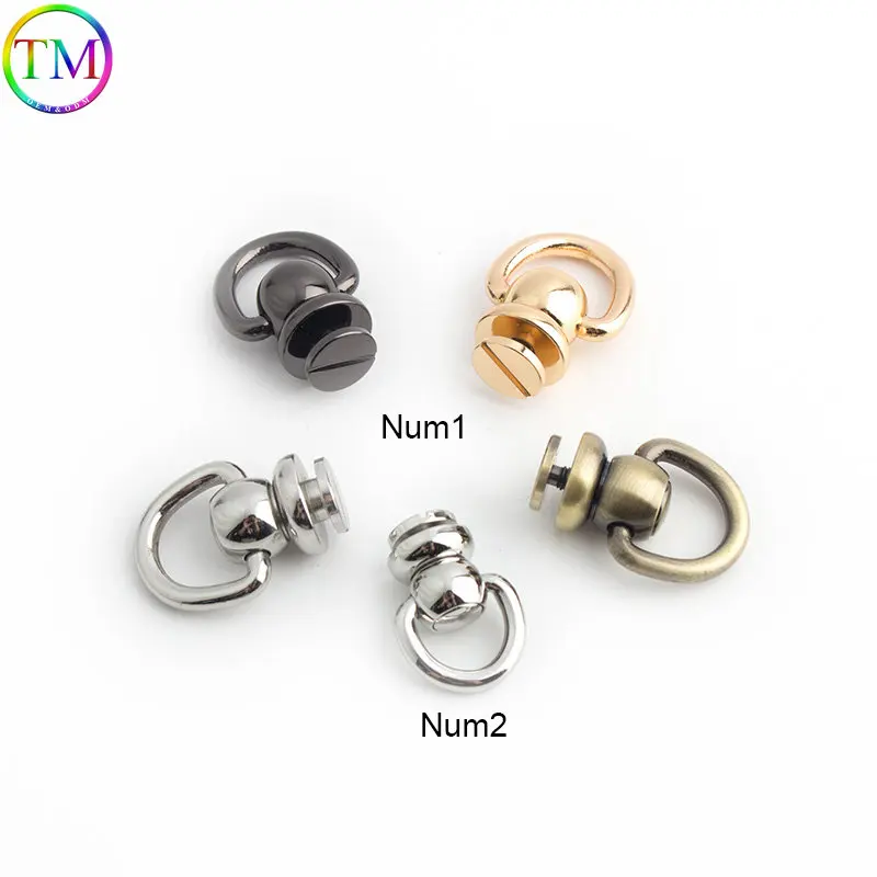 20-100 Pieces Zinc-Alloy Ball Post With O Ring Studs Rivets Nail Durable Rotating N ipple Rivet Diy Clothes Purse Accessories