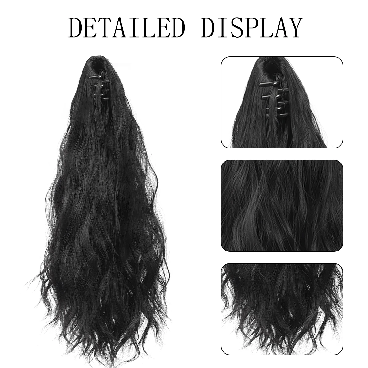 DUTRIEUX Synthetic Claw Clip In Wavy Ponytail Extensions Hair Extensions For Women Girls For Daily Party Use Hair Accessories