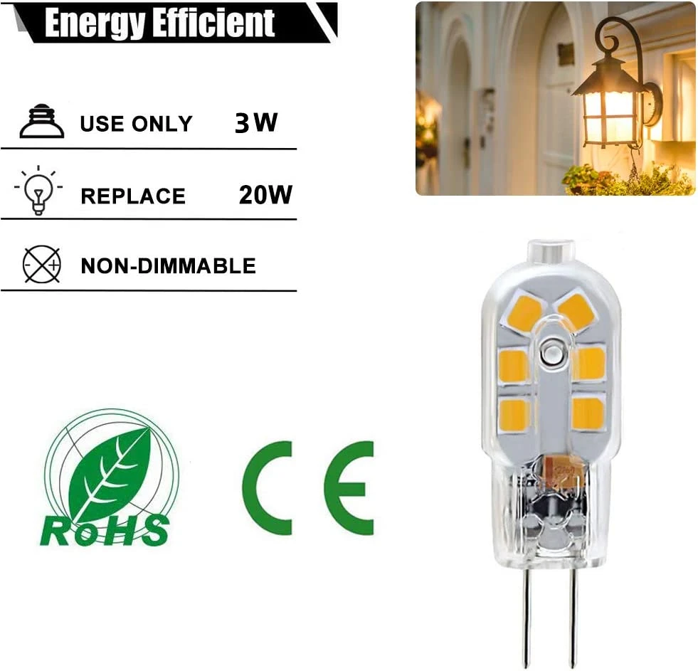 

Светодиодная лампа G4 SMD2835 для прожектора и люстры, 10 шт./партия, 220 В переменного тока, 12 В постоянного тока, сменная галогенная лампа 20 Вт для дома