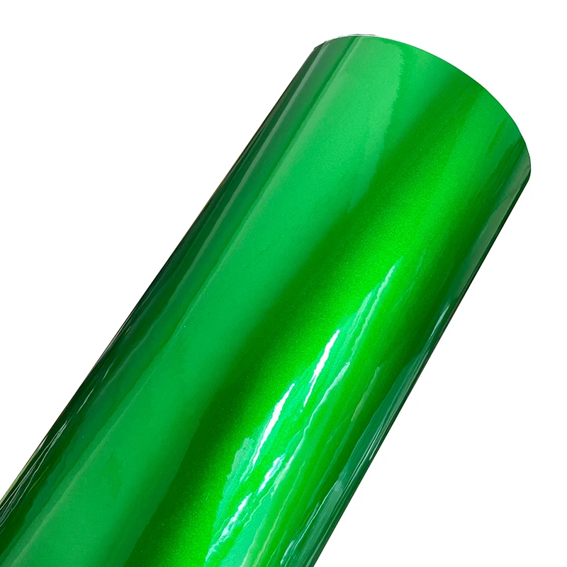 סוכריות פרימיום גלוס מתכת ירוק ויניל צילום סרט נייר דבק עצמי עטיפה עם שחרור אוויר