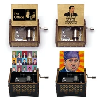 The Office Fun Dwight Jim Pam Figure Print Wooden Music Box Music Theme Musical Box Birthday Gift For Friends 1