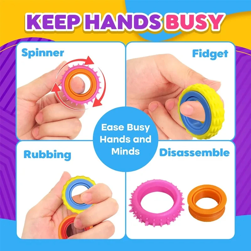 Rotating Sensory Fidget Ring for Stress Relief and Focus