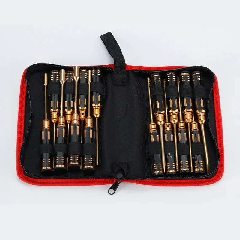 16 Piece Set of Aviation Model Screwdriver High-speed Steel Cloth Wrapped Aviation Model Tool 2