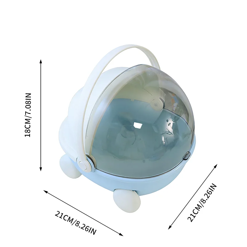 Blue Rotatable Hamster House Box, Suitable for Small Pet Storage, Made of Plastic, Suitable for Storing Dolls, Dustproof and Moisture-Proof 6