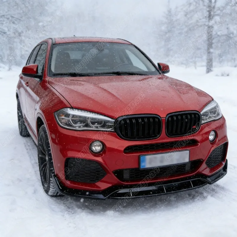BMW X6 F16 M 스포츠 2014 2015 2016 2017 2018 2019 다스베이더 스타일 자동차 프론트 범퍼 립 ABS 스포일러 바디 개조 키트