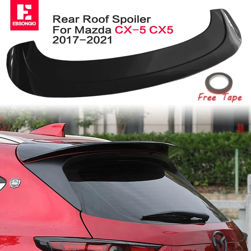 

Rear Roof Spoiler For Mazda CX-5 CX5 2017-2021 Car Exterior Carbon Fiber Rear Roof Spoiler Trunk Wing Lip Boot Cover Auto Part