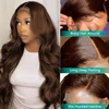 Chocolate Brown Body Wave Lace Front Wig HD Transparent Lace Frontal Wig Human Hair Pre Plucked Colored Human Hair Wigs On Sale 4